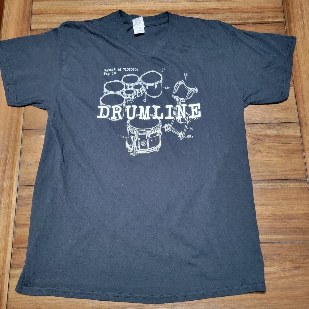 Drumline Black Unisex Tee (Gildan) - Size Large